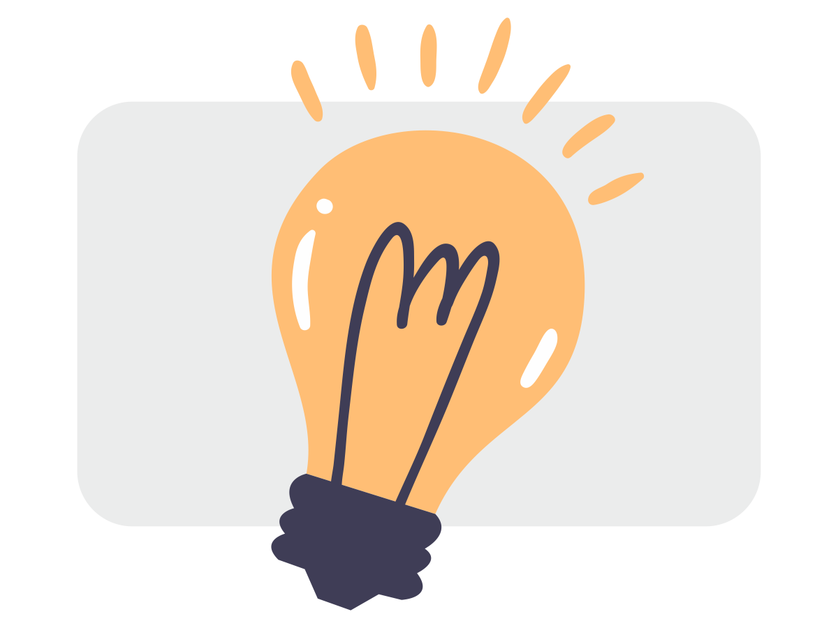 Brand awareness strategy depicted by a digitally drawn lighbulb with short bursts of light coming out.