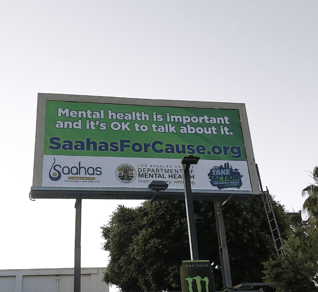 A billboard campaign for Saahas for Cause's mental health awareness campaign.