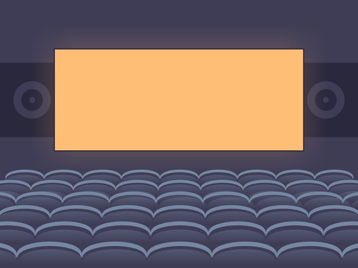 Cinema advertising concept showing a movie theater screen and audience seating, highlighting theatrical advertising opportunities.