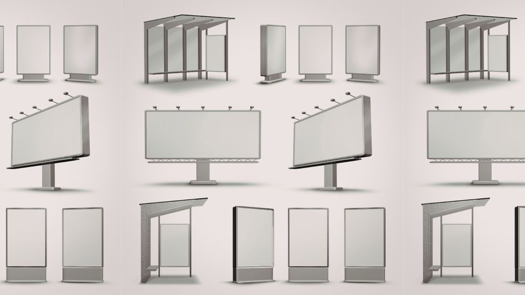 Cross media campaign advertising formats including billboards, transit shelters, and digital displays used in omnichannel marketing strategies.